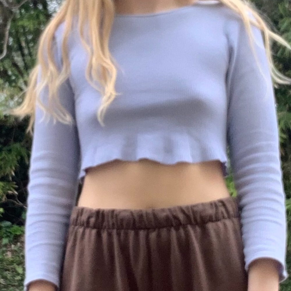 Brandy melville blue thermal crop top!